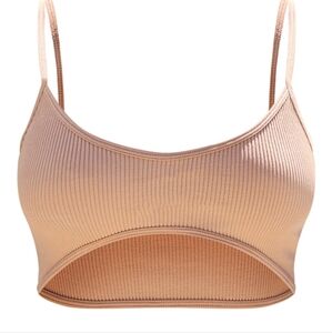 PrettyLittleThing  Camel Structured Snatched Ribbed Strappy Bralet size …
